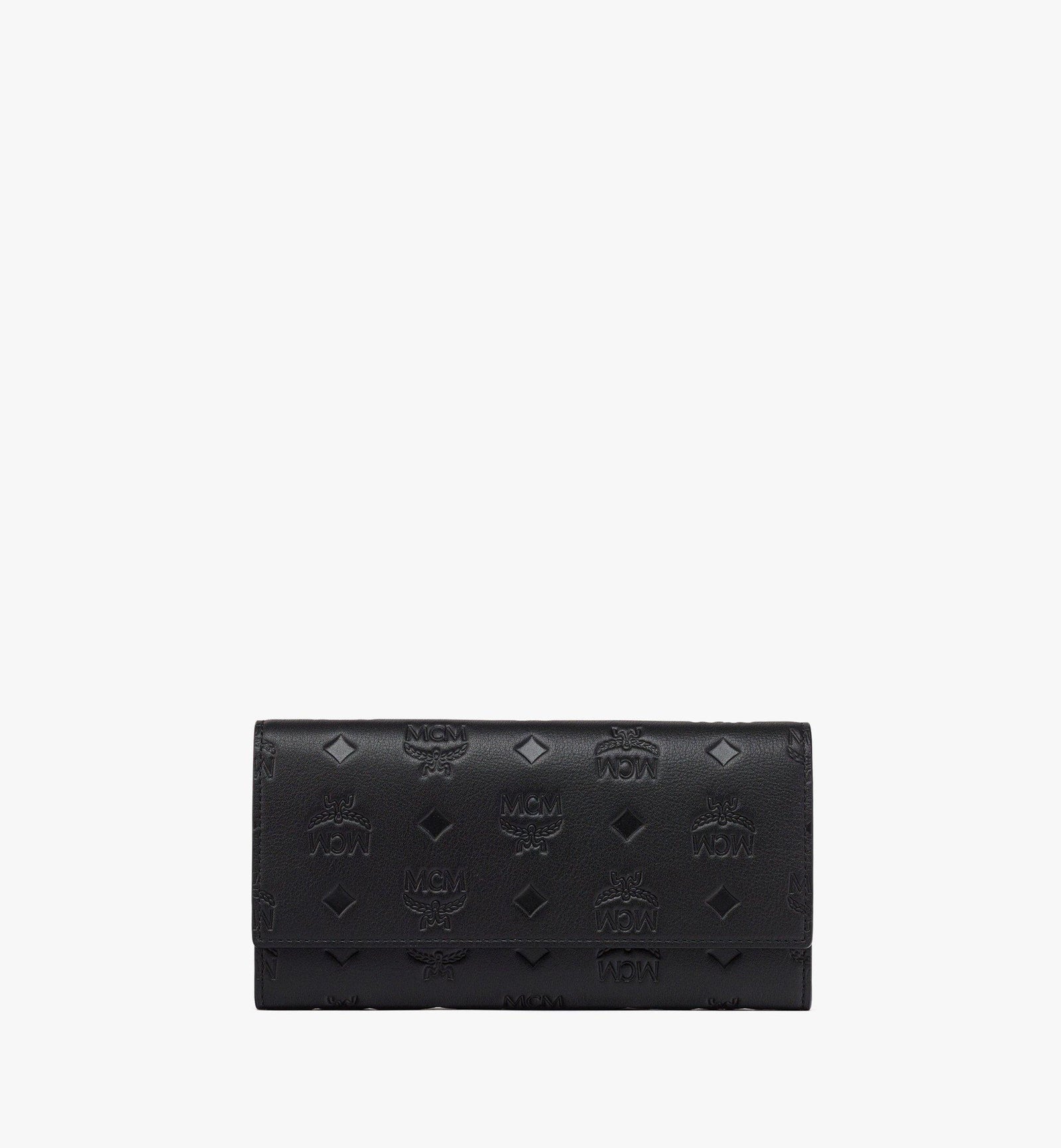 Mcm Aren Continental Wallet In Embossed Monogram Leather