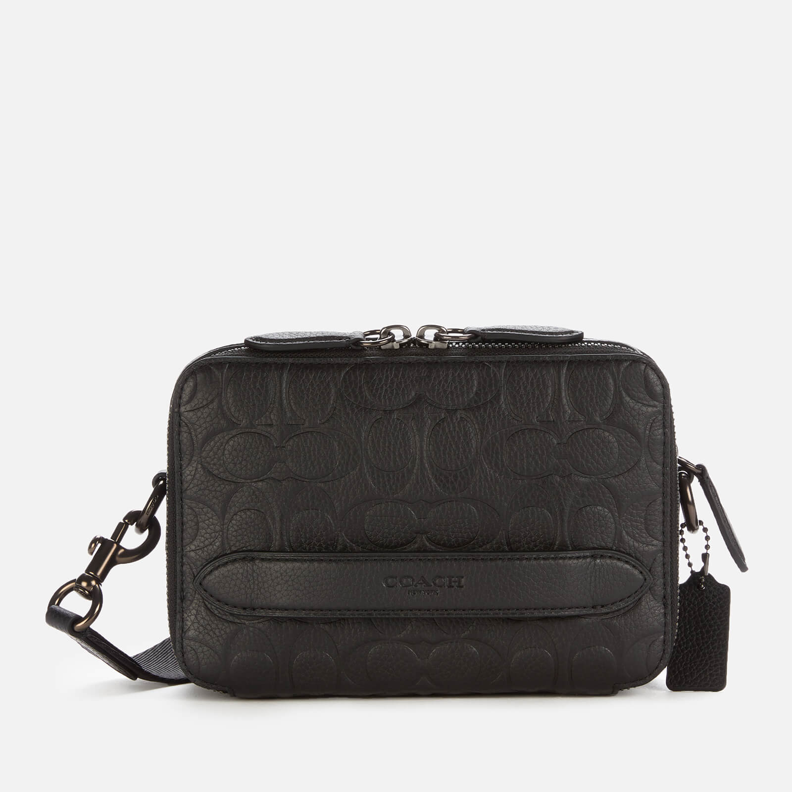 Coach Men's Charter Signature Leather Crossbody Bag - Black