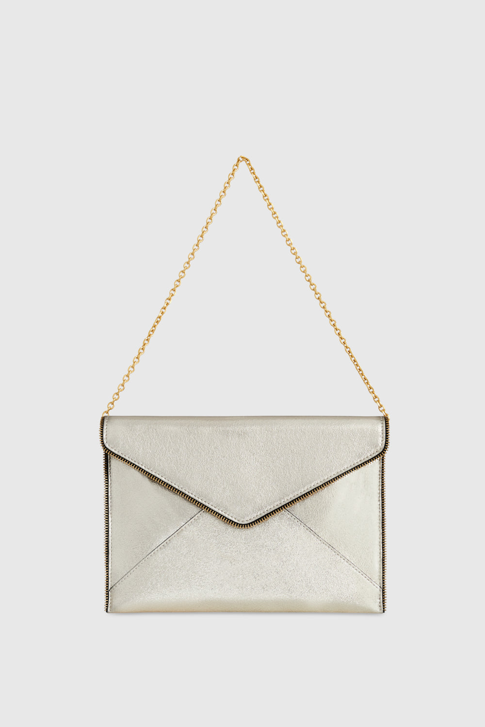 Rebecca Minkoff Leo Clutch With Chain Strap Bag In Gold