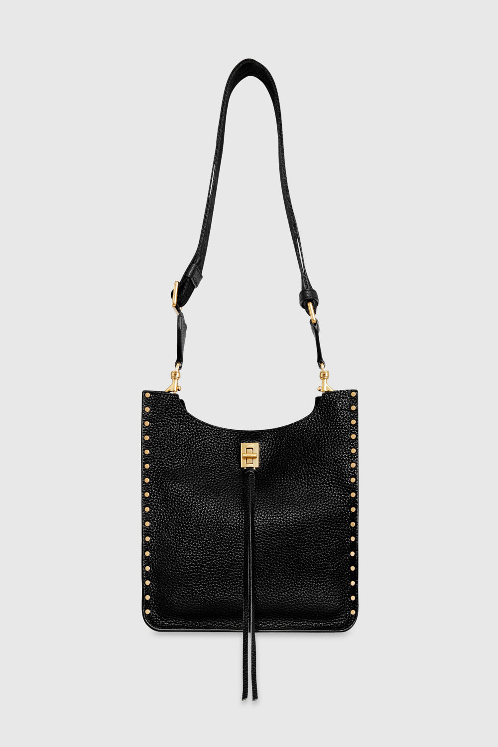 Rebecca Minkoff Mittlere Futtertasche Darren in Schwarz/Antikmessing