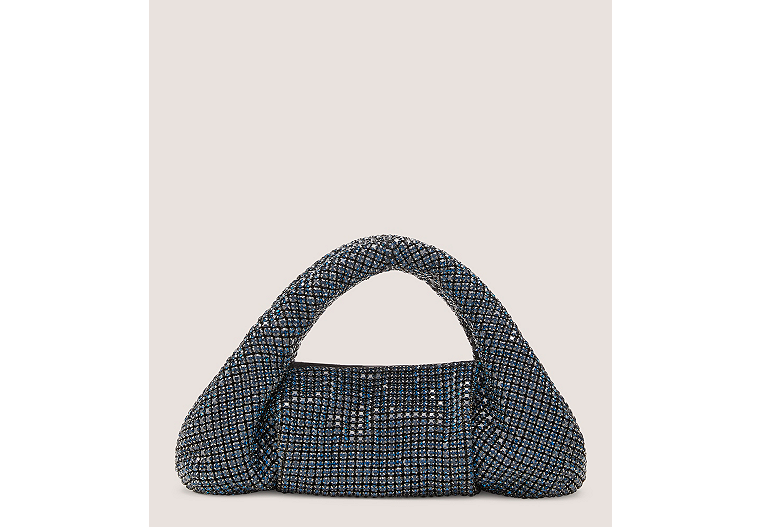 Stuart Weitzman Le mini sac fourre-tout Moda Shine, en denim et maille cristal sans dimension