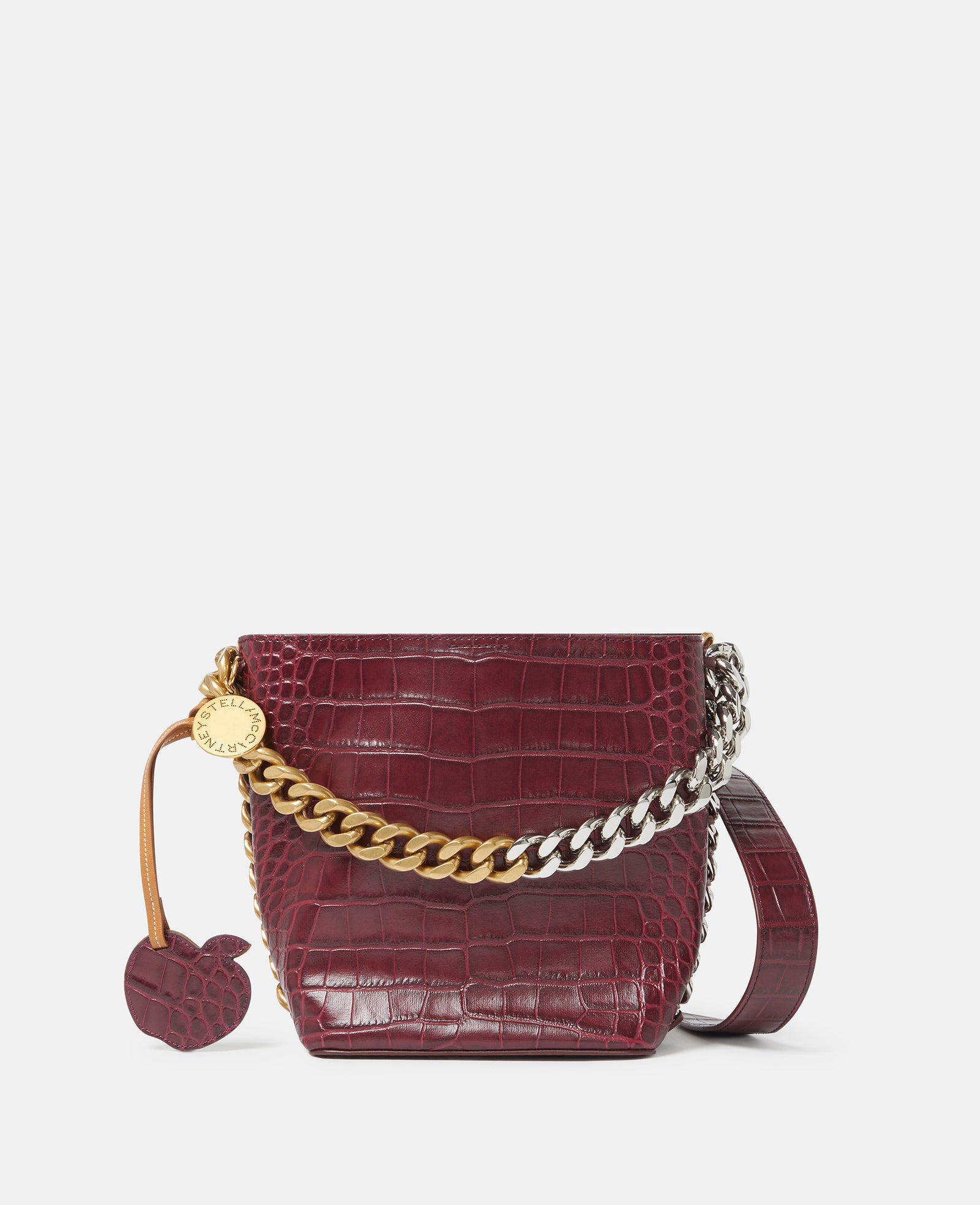 Stella Mccartney - Sac seau en relief effet croco Frayme, femme, bordeaux