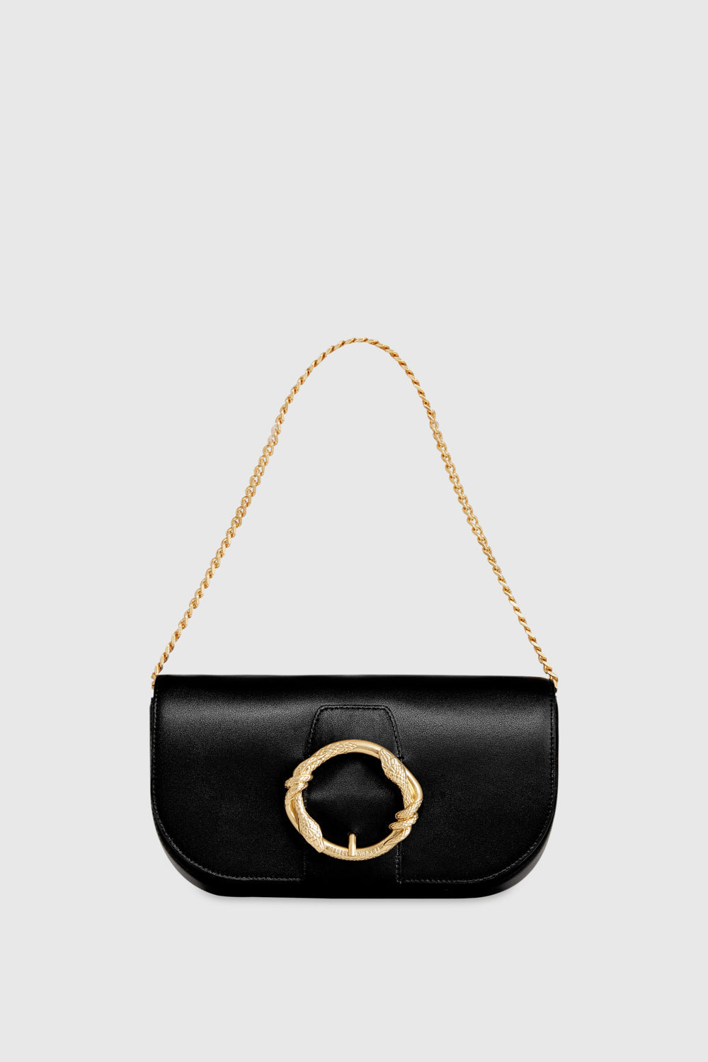 Rebecca Minkoff Snake Ring Crossbody Bag In Black/Antique Brass
