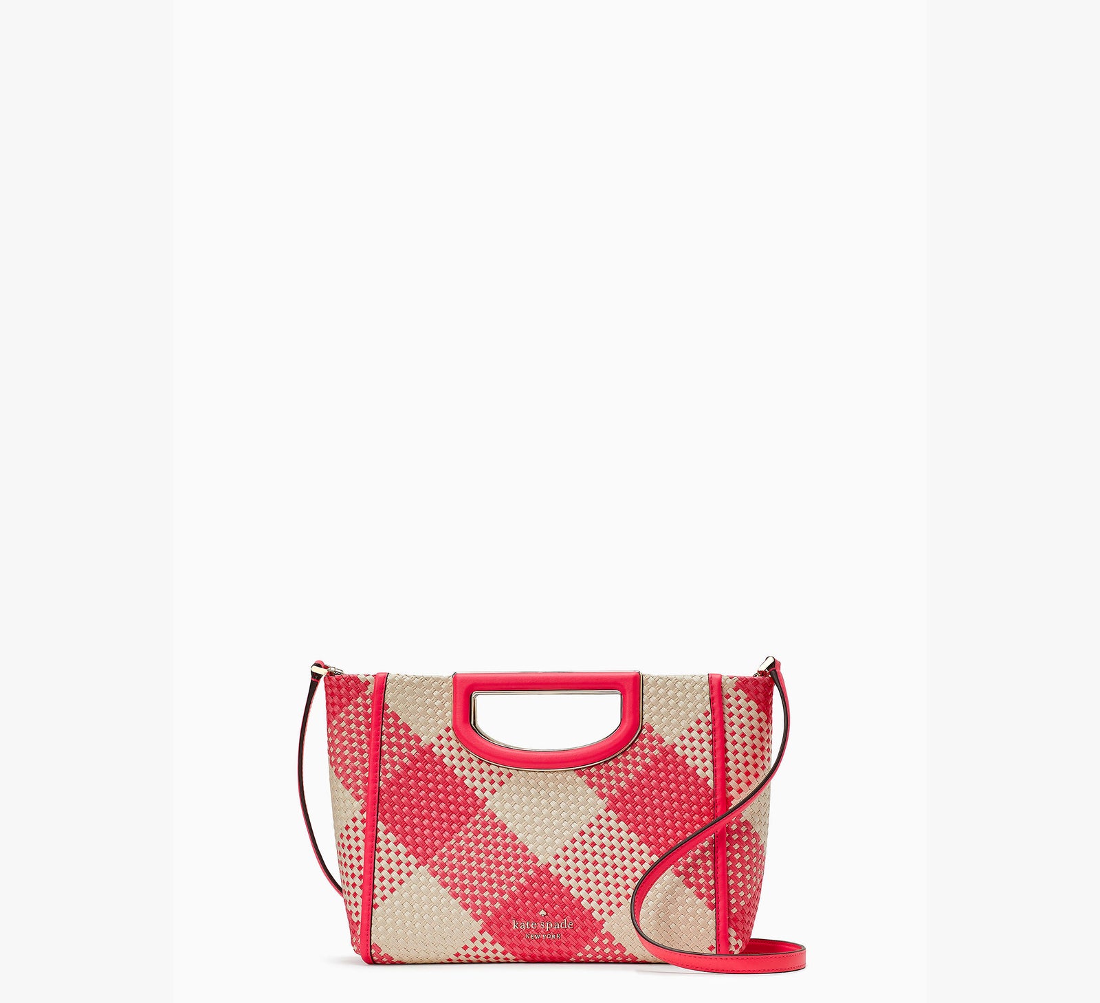 Kate Spade New York Alexia Clutch Zum Umhängen Mit Vichymuster, Gewebt, surdimensionné