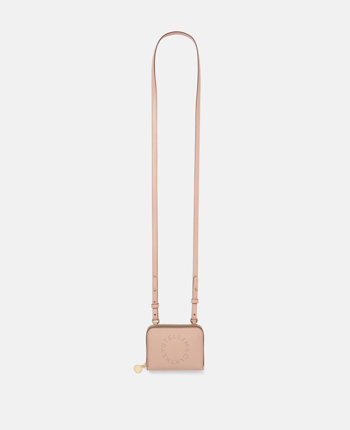 Stella Mccartney - Logo Zip Strap Cardholder, Woman, Powder