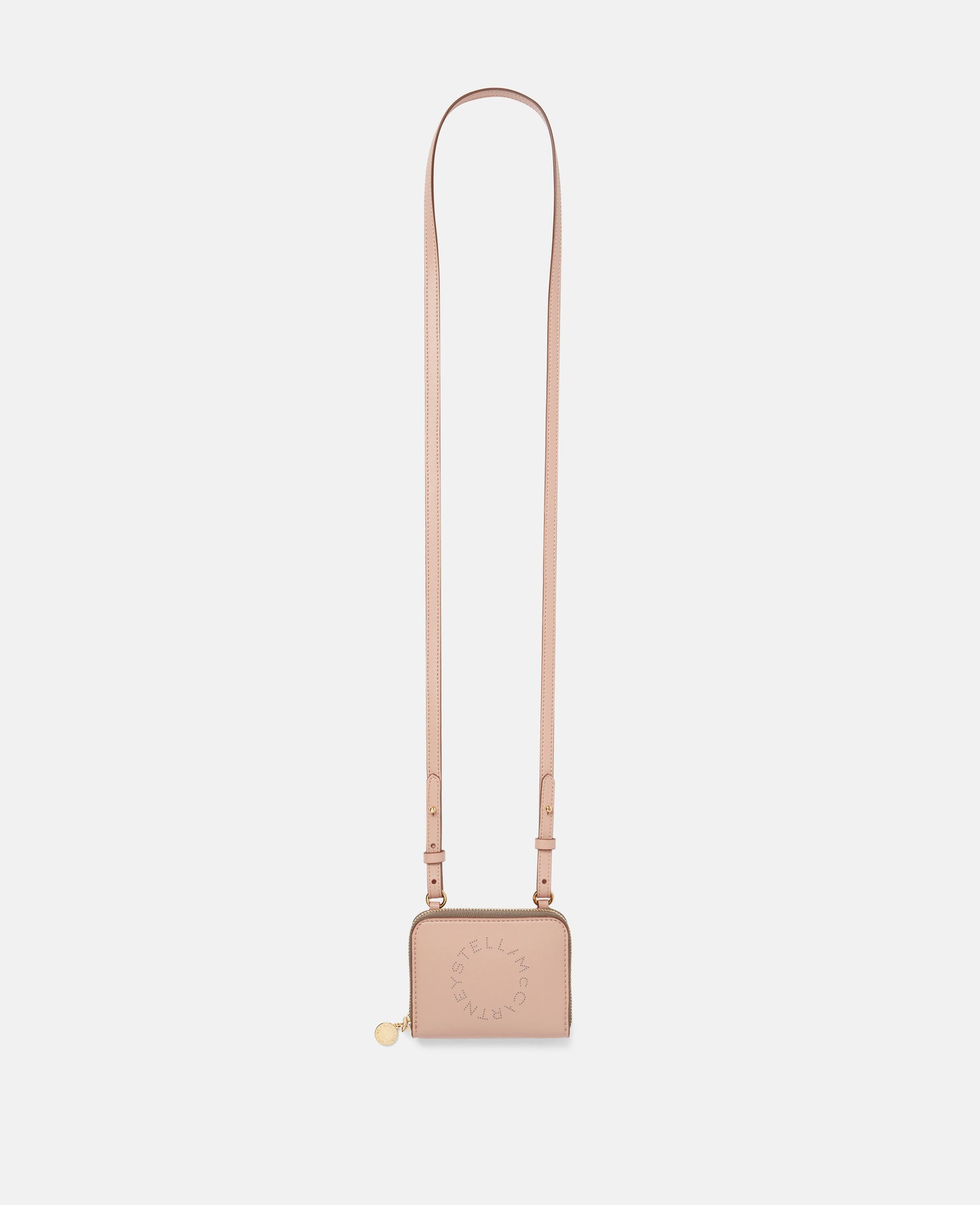 Stella Mccartney - Porte-cartes zippé avec logo, femme, poudre